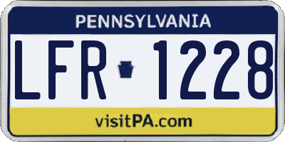 PA license plate LFR1228