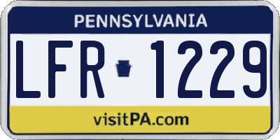 PA license plate LFR1229