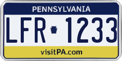 PA license plate LFR1233