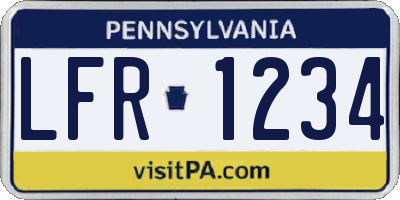 PA license plate LFR1234