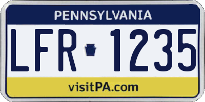 PA license plate LFR1235