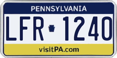 PA license plate LFR1240