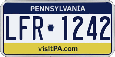PA license plate LFR1242