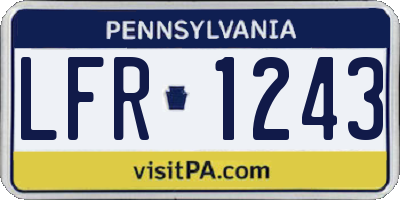 PA license plate LFR1243