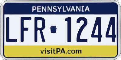 PA license plate LFR1244