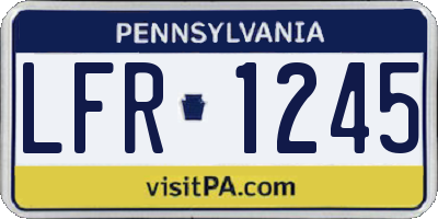 PA license plate LFR1245