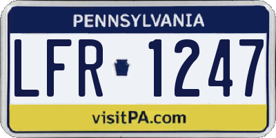 PA license plate LFR1247
