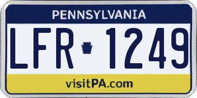PA license plate LFR1249