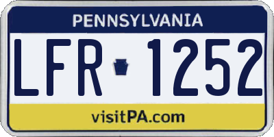 PA license plate LFR1252