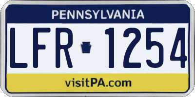 PA license plate LFR1254