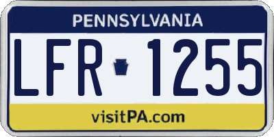 PA license plate LFR1255