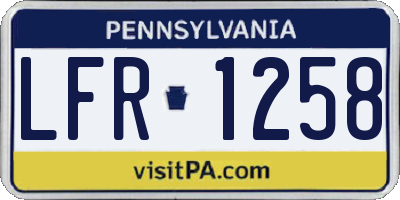 PA license plate LFR1258