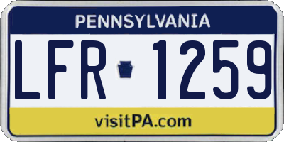 PA license plate LFR1259