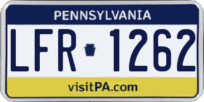 PA license plate LFR1262