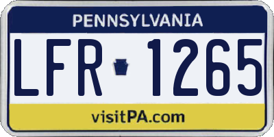 PA license plate LFR1265