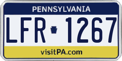 PA license plate LFR1267