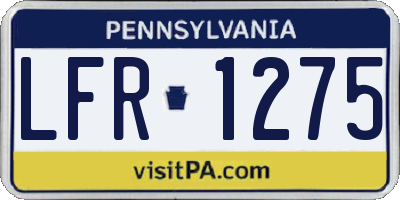 PA license plate LFR1275