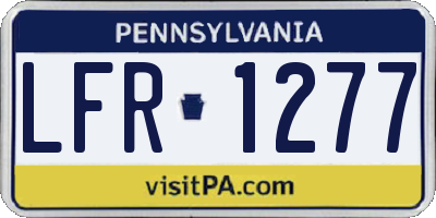 PA license plate LFR1277