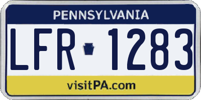 PA license plate LFR1283