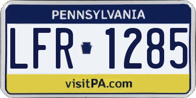 PA license plate LFR1285