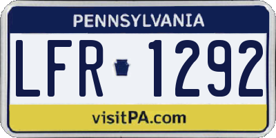 PA license plate LFR1292