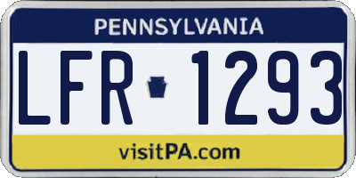 PA license plate LFR1293