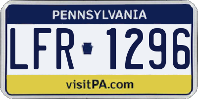 PA license plate LFR1296