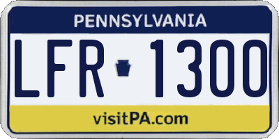 PA license plate LFR1300