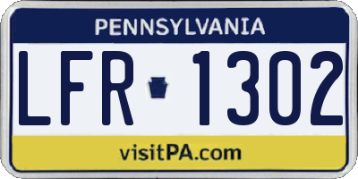 PA license plate LFR1302