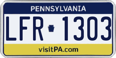 PA license plate LFR1303