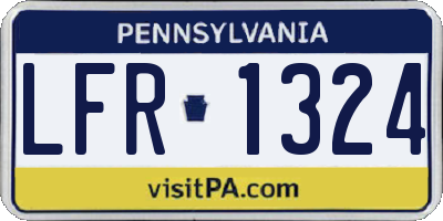 PA license plate LFR1324