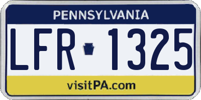 PA license plate LFR1325