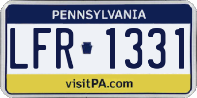 PA license plate LFR1331