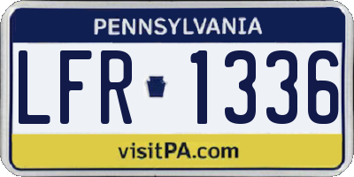 PA license plate LFR1336