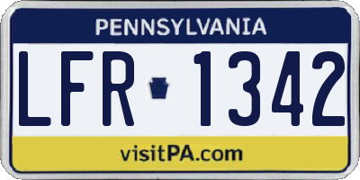 PA license plate LFR1342