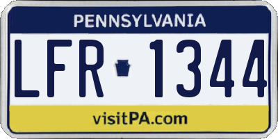 PA license plate LFR1344