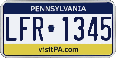 PA license plate LFR1345
