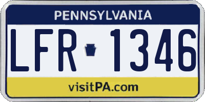 PA license plate LFR1346