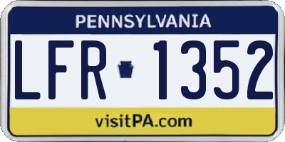 PA license plate LFR1352