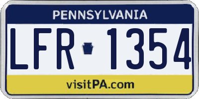 PA license plate LFR1354