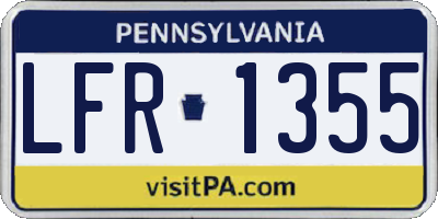 PA license plate LFR1355