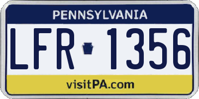PA license plate LFR1356