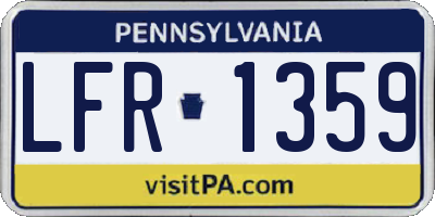 PA license plate LFR1359