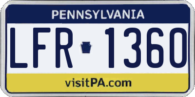 PA license plate LFR1360