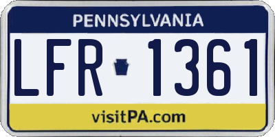 PA license plate LFR1361