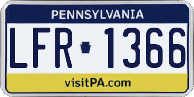 PA license plate LFR1366