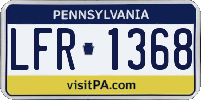 PA license plate LFR1368