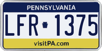 PA license plate LFR1375