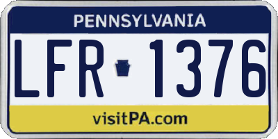 PA license plate LFR1376
