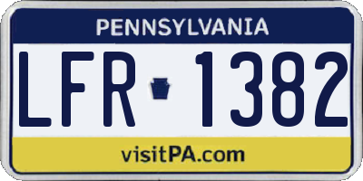 PA license plate LFR1382